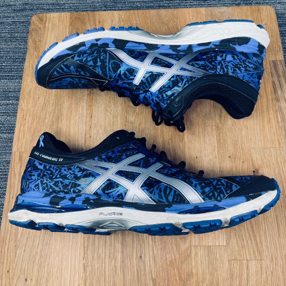 Asics Gel-Cumulus 17 Running Shoes Mens 12.5 Blue Black Graphic Sneakers T5E3N - Picture 8 of 12